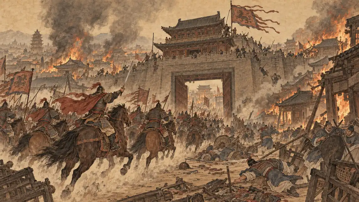 后唐灭梁奇袭汴州场景示意