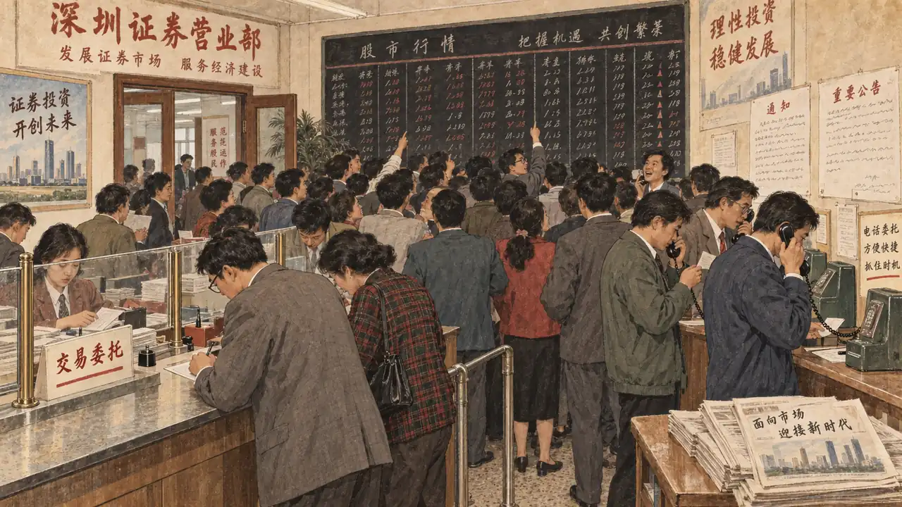 1992年电话委托交易场景示意