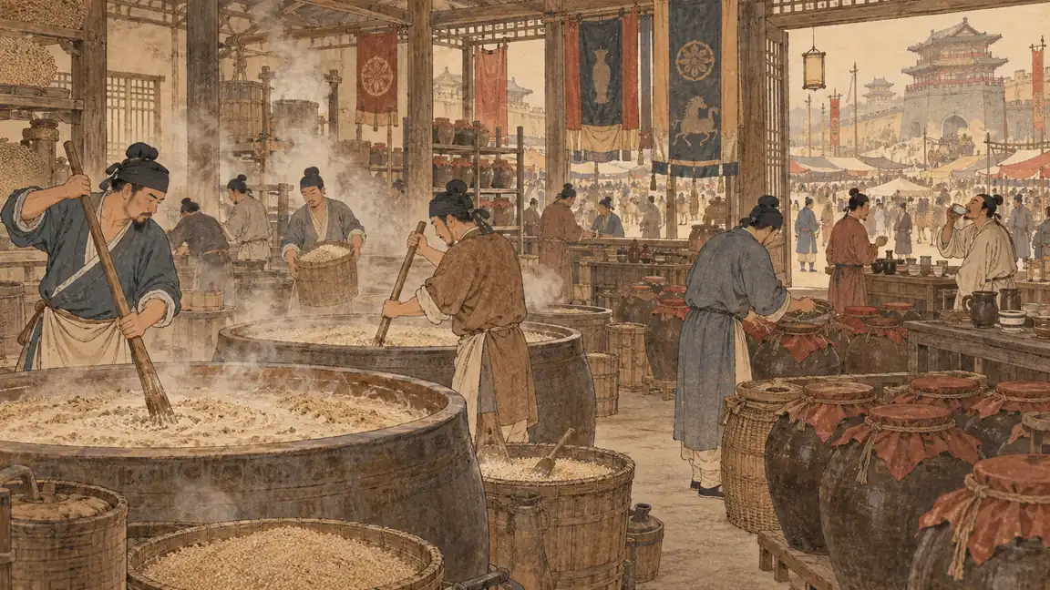 唐代酒坊场景示意